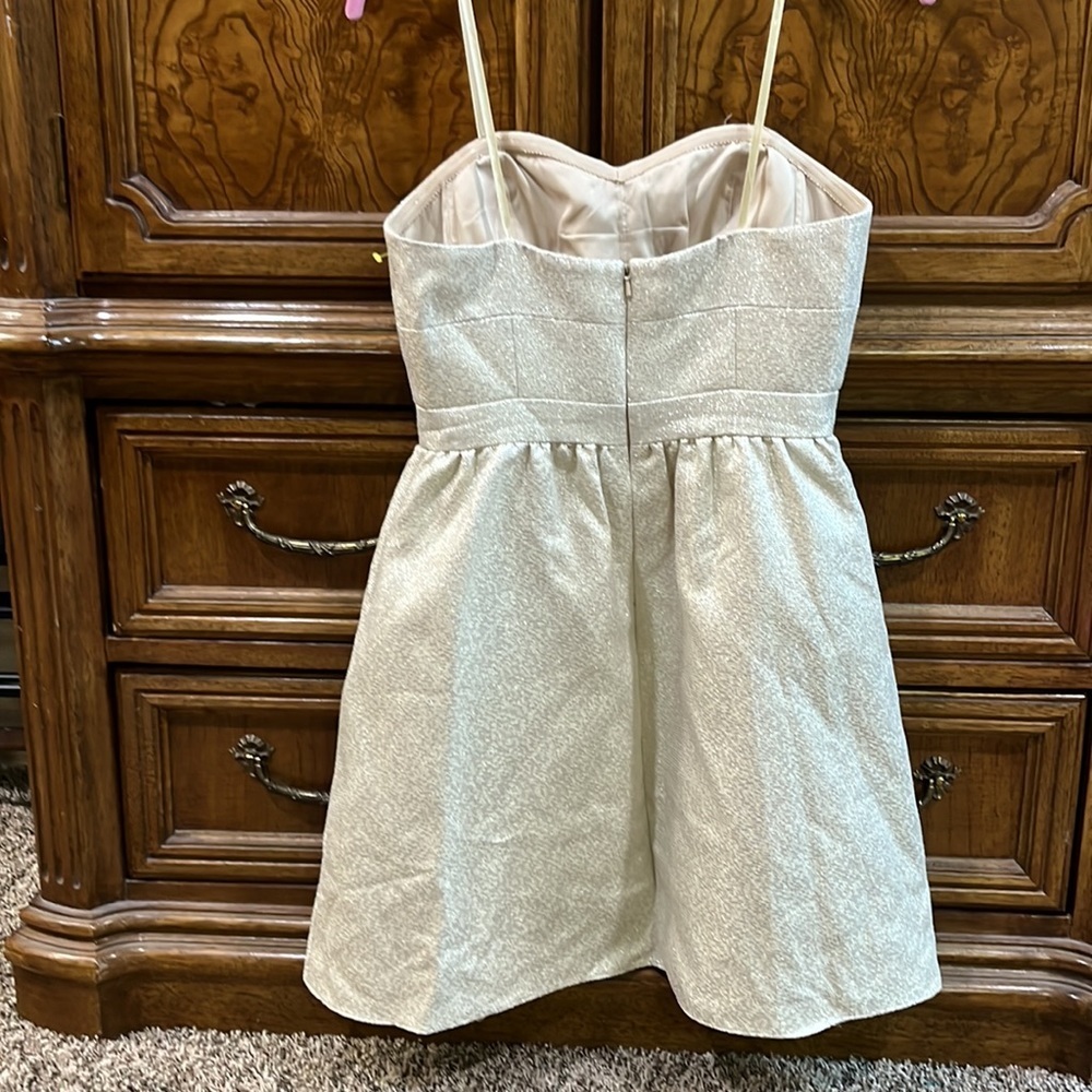 Wedding / evening wear Aqua brand strapless metallic dress , size 4 - Picture 4 of 9